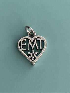 EMT Heart Medical Sterling Silver Jewelry Charm #medical